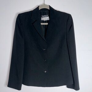 Vintage Salvatore Ferragamo Classic Black Silk Blazer